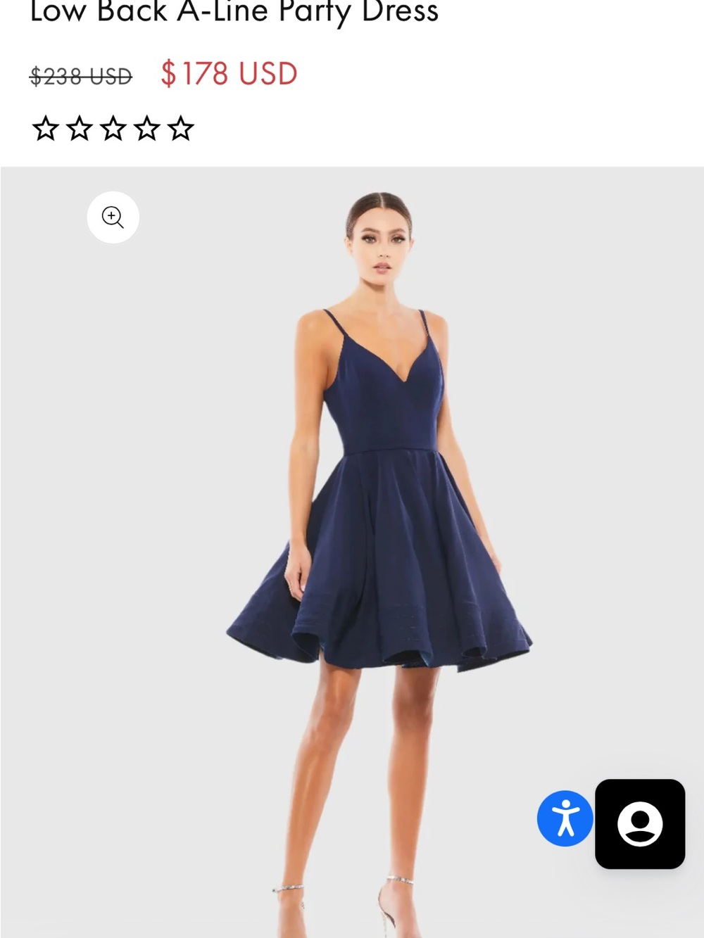 Ieena for Mac Dugall A line low back navy dress